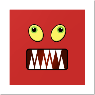 Funny monster face Posters and Art